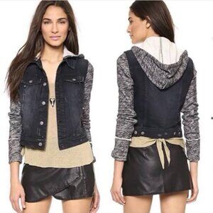 Free People Mix Media Denim Jacket